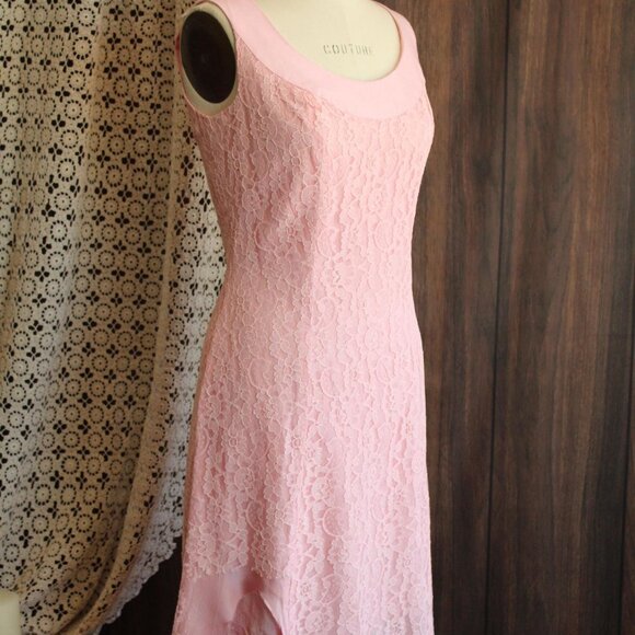 Vintage 1960s Vintage Dress and Jacket, Lilli Diamond Pink Lace Designer Frock - Picture 5 of 10